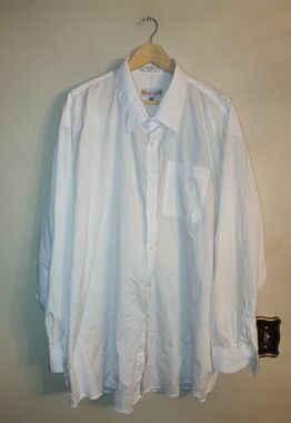 Daniel Ellissa White Dress Shirt Big & Tall Size 20.5 / 37-38 Pit 30" See descr